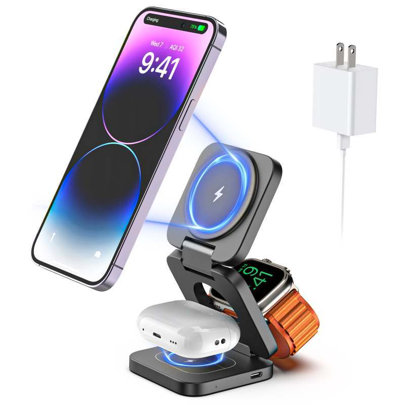 Three In One Magnetic Suction Wireless Charger